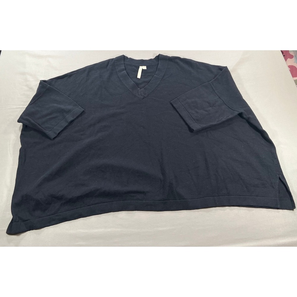 J.Jill Oversized V-Neck Sweater  XL Short Sleeve Relaxed, Artsy Chic Layer